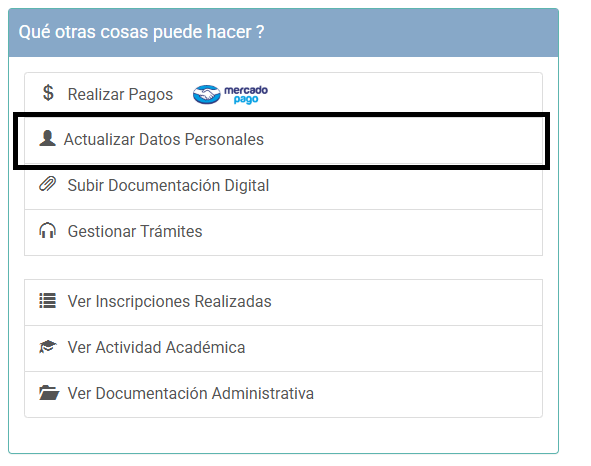 Actualizar  datos personales
