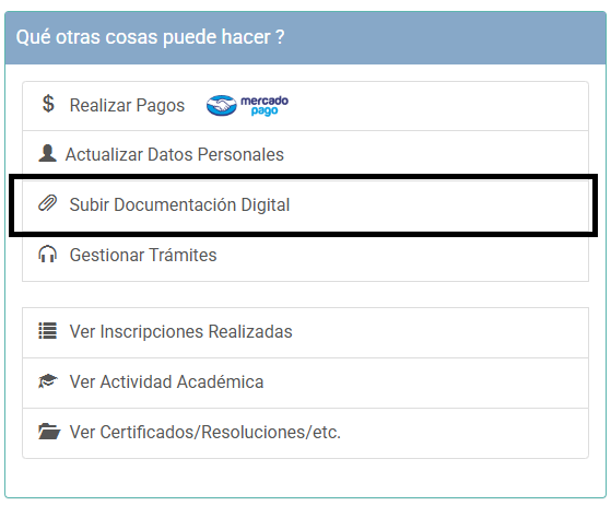 carga de documentación 